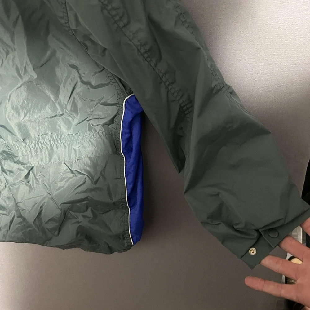 Nike Jacket Mens XS Green Blue Windbreaker Full Zip Mesh Lined Lightweight